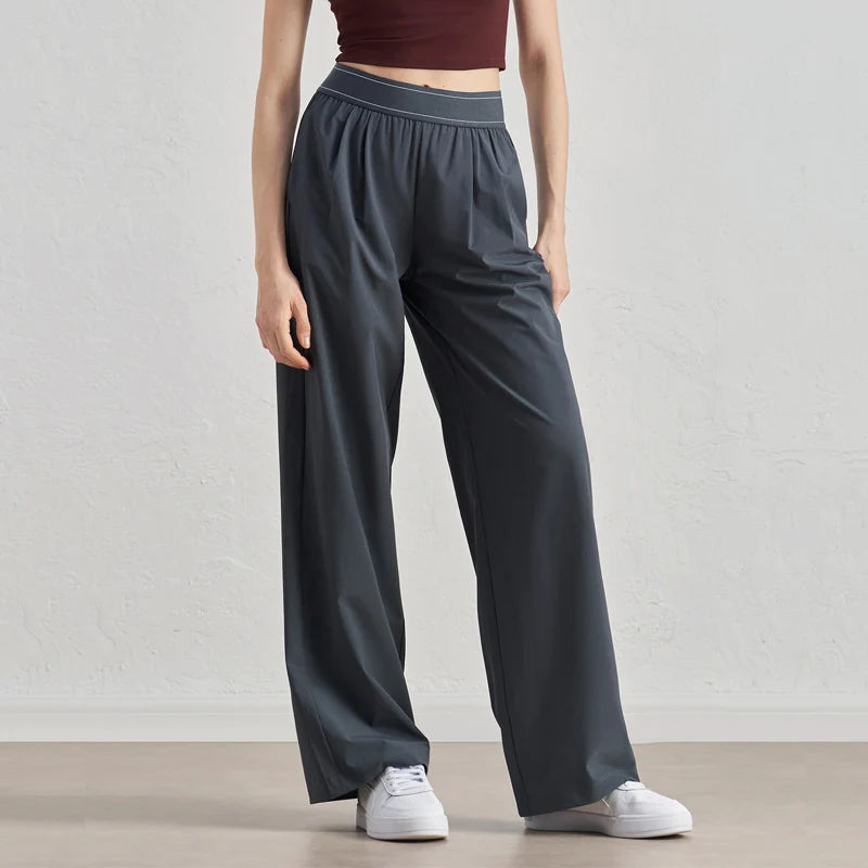 Lightweight Wide Leg Trousers Yoga Pants for Women 30" High Waisted Loose Casual Lounge Travel Work Sweatpants Women