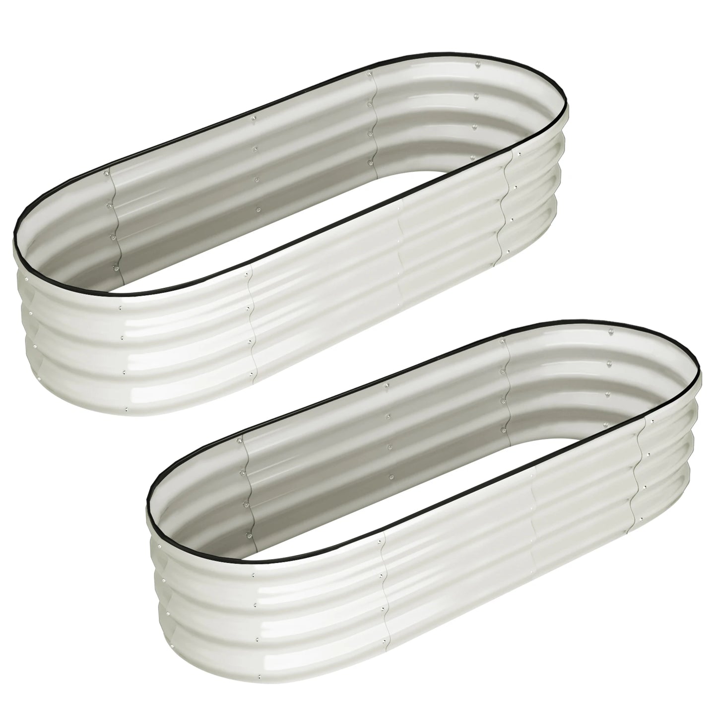 2-Pack Oval Raised Garden Bed — 4.5×2×1 ft Galvanized Steel | StriveRiseFit