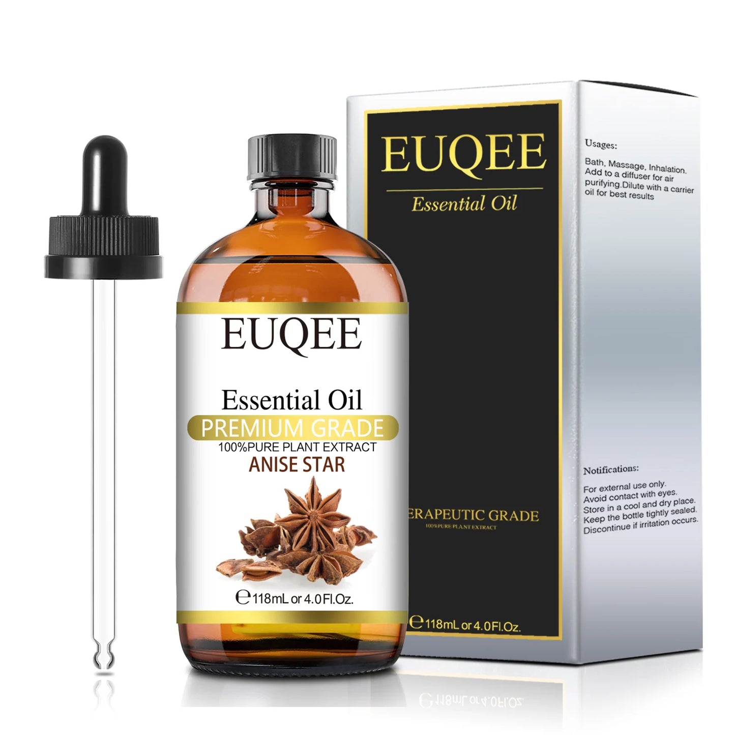 EUQEE 118ML Large Bottle of Essential Oil For Aroma Therapy Humidifier, DIY Soap, Massage