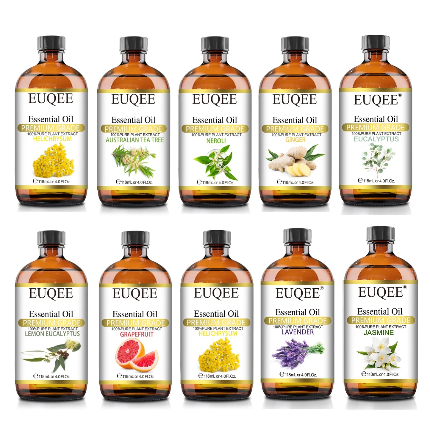 EUQEE 118ML Large Bottle of Essential Oil For Aroma Therapy Humidifier, DIY Soap, Massage