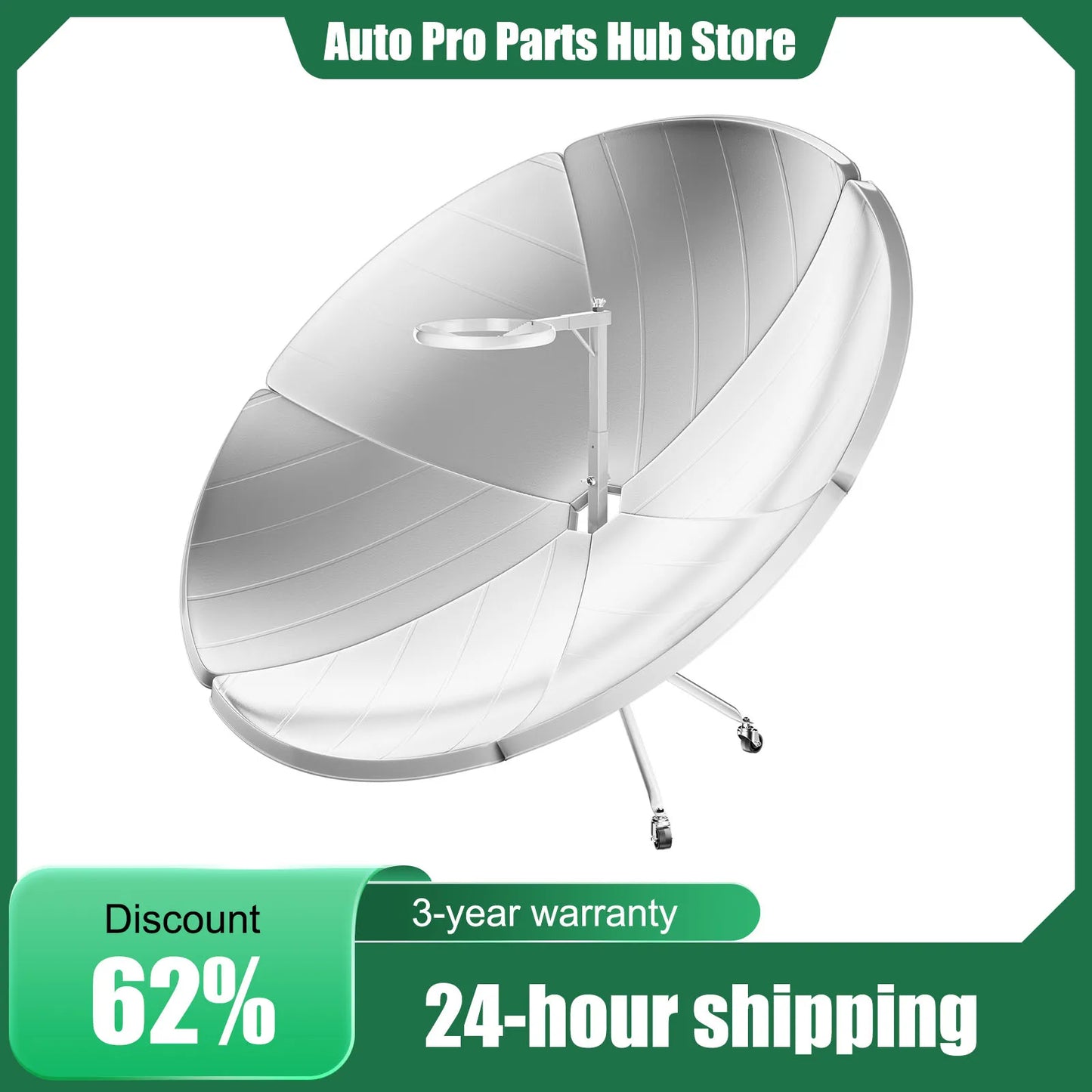 Parabolic Solar Cooker | 1000–1500W Sun Oven for Outdoor Camping, BBQ & Off-Grid Cooking