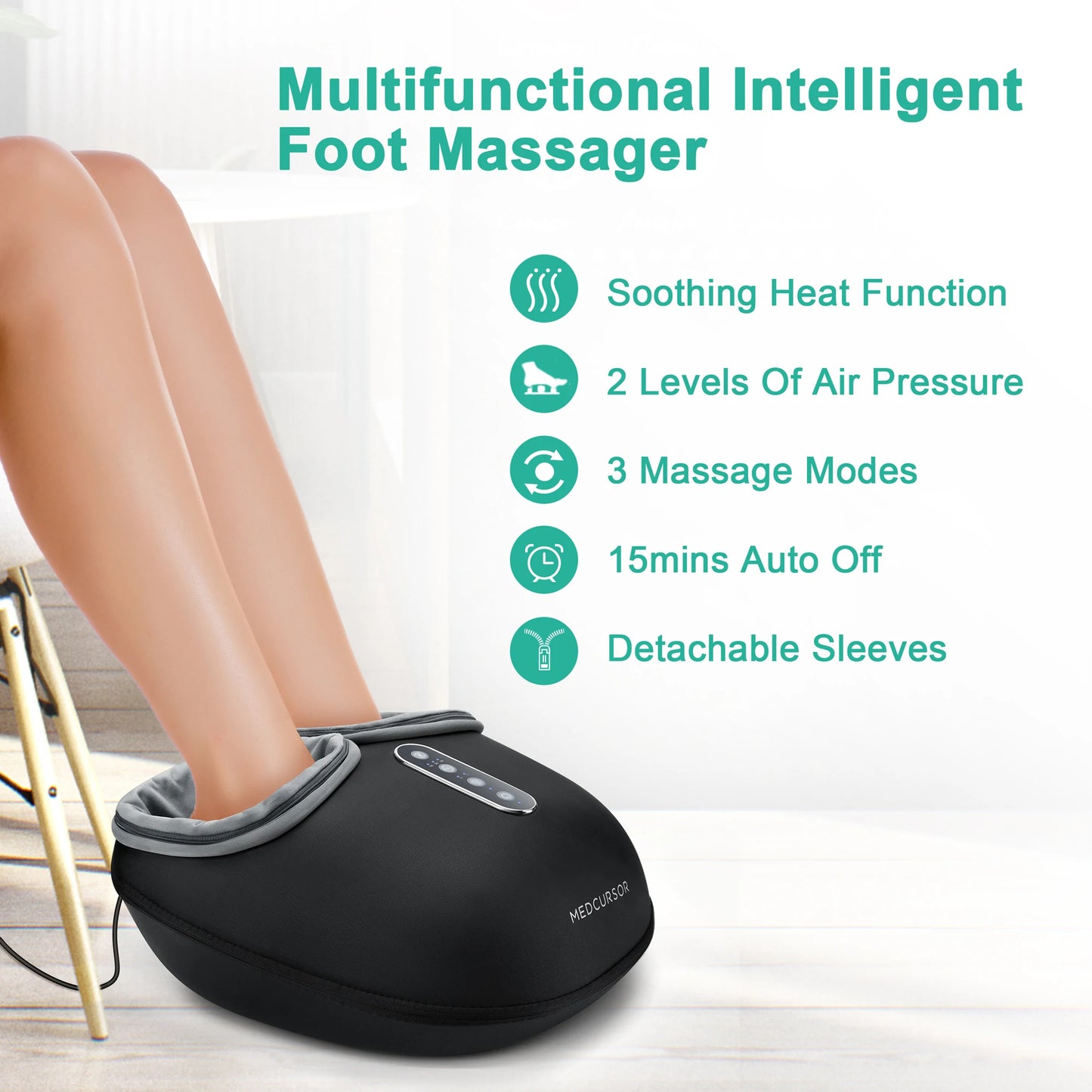 Shiatsu Foot Massager Machine with Heat & Rollers | StriveRiseFit