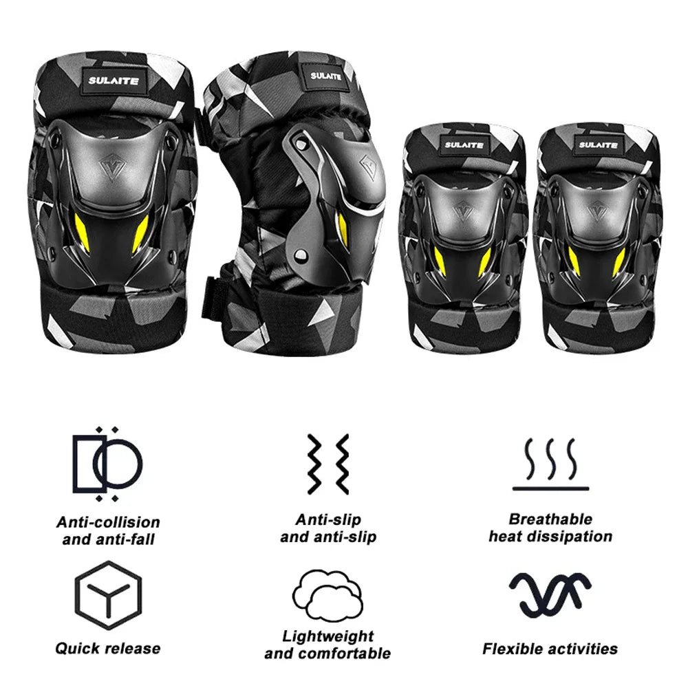 Motorcycle Knee & Elbow Guard Pads, PP Shell, EVA Foam & Reflective, Adjustable | StriveRiseFit