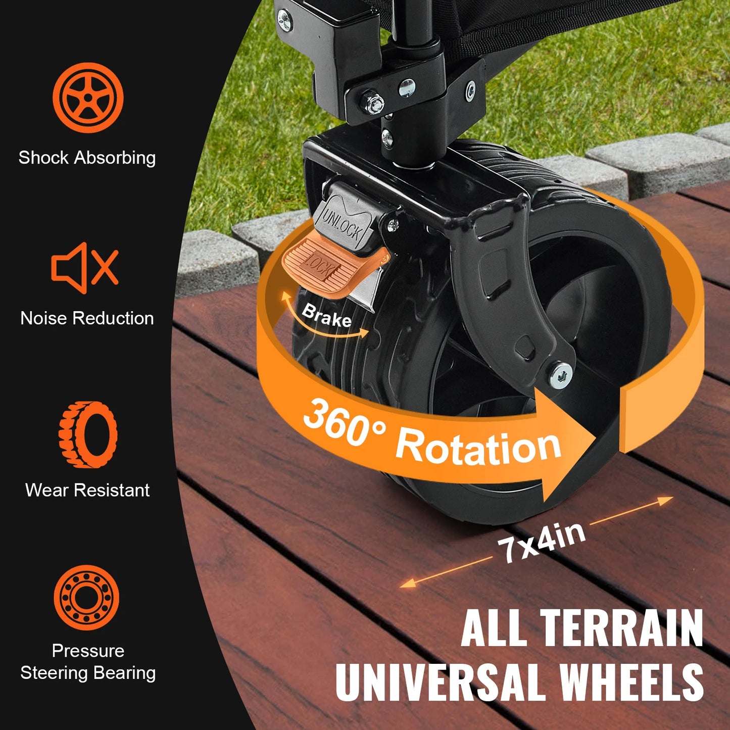 Collapsible Folding Wagon Cart with All-Terrain Wheels | StriveRiseFit
