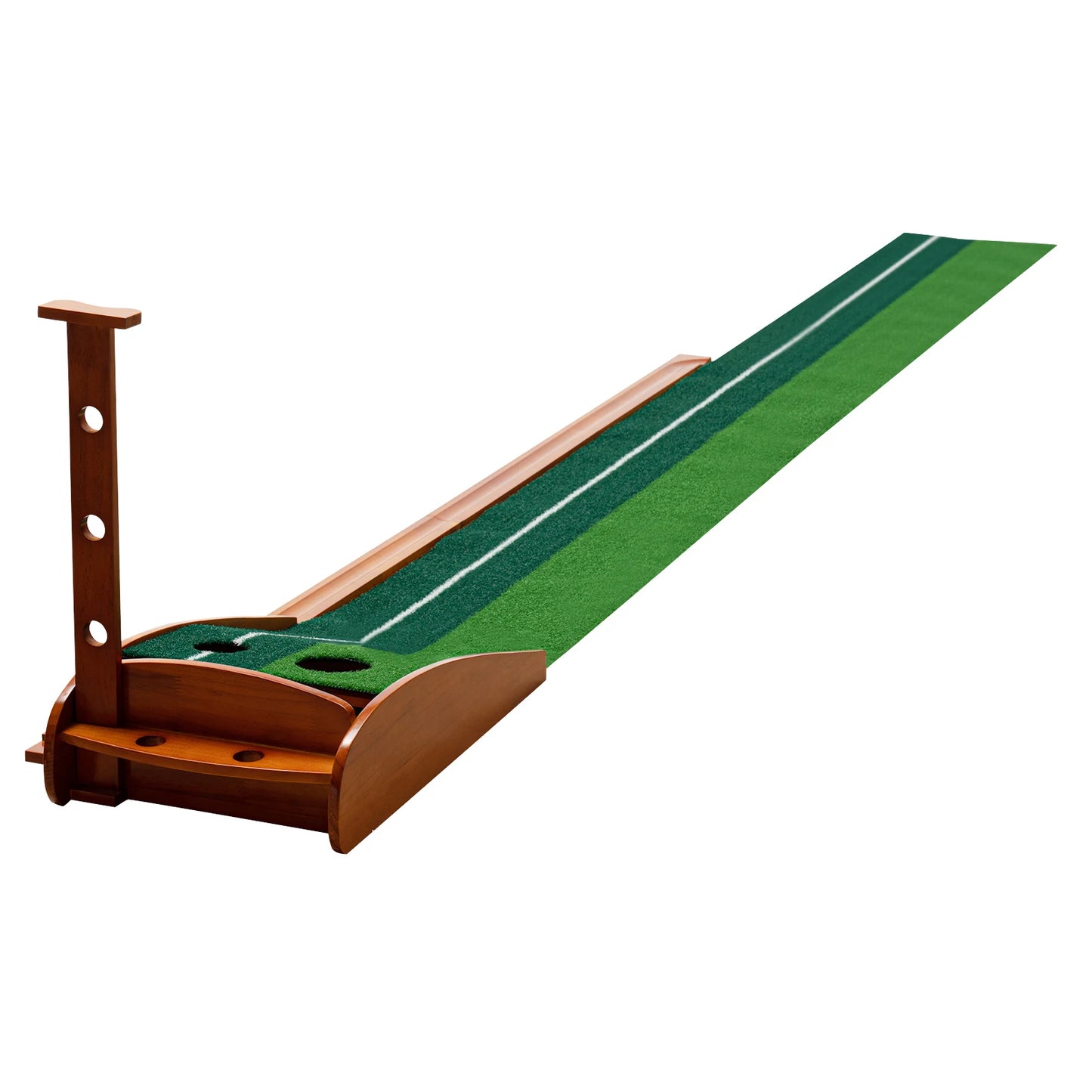 Indoor Golf Putting Green Mat with Auto Ball Return, Dual-Hole, 118" Long | StriveRiseFit
