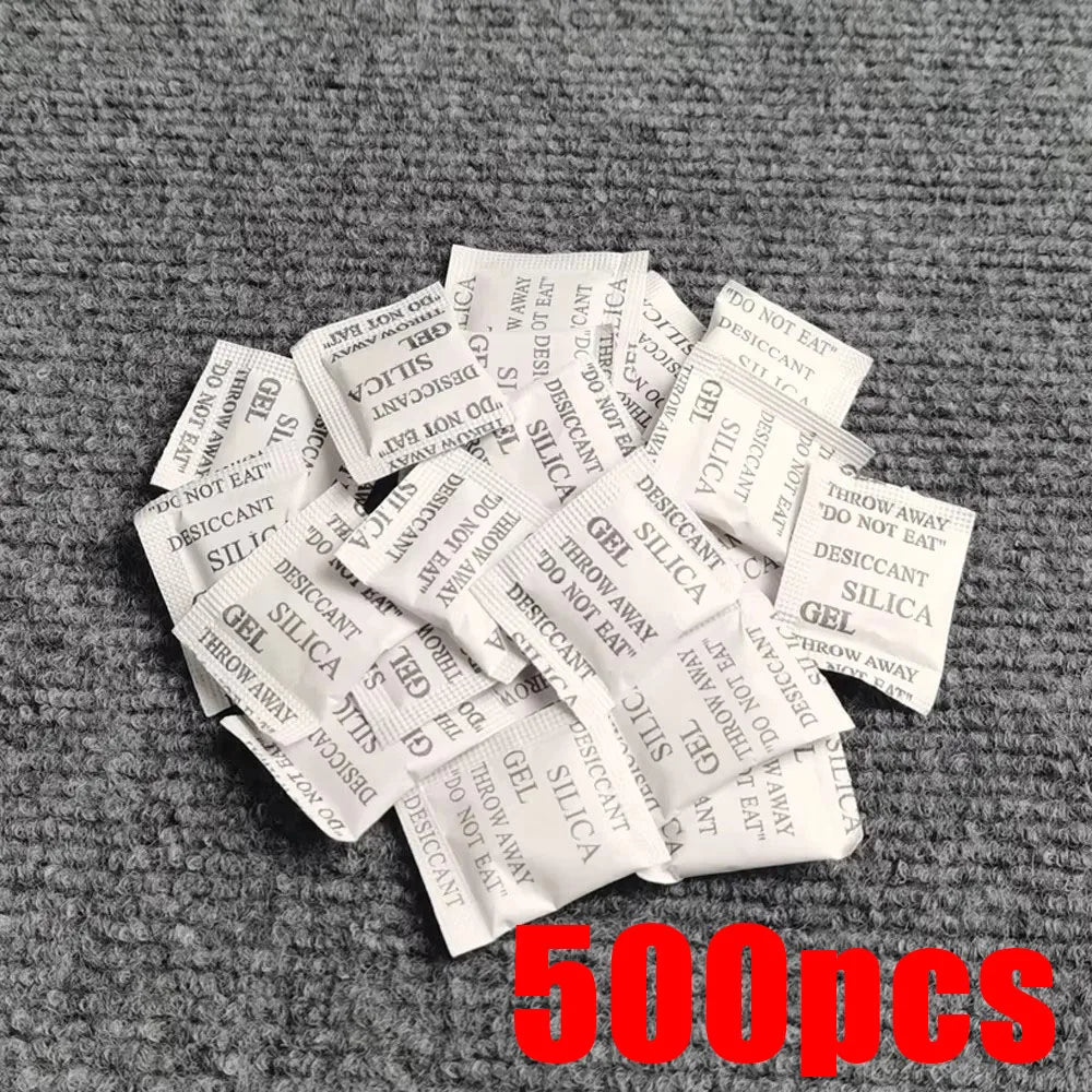 Silica Gel Desiccant Packets - Non-Toxic Moisture Absorber (50-500 Packs)