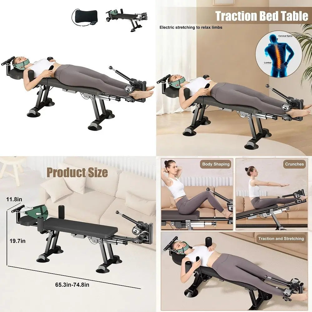 Electric Traction Table — Adjustable Spinal Decompression Bed for Back & Neck Relief | StriveRiseFit
