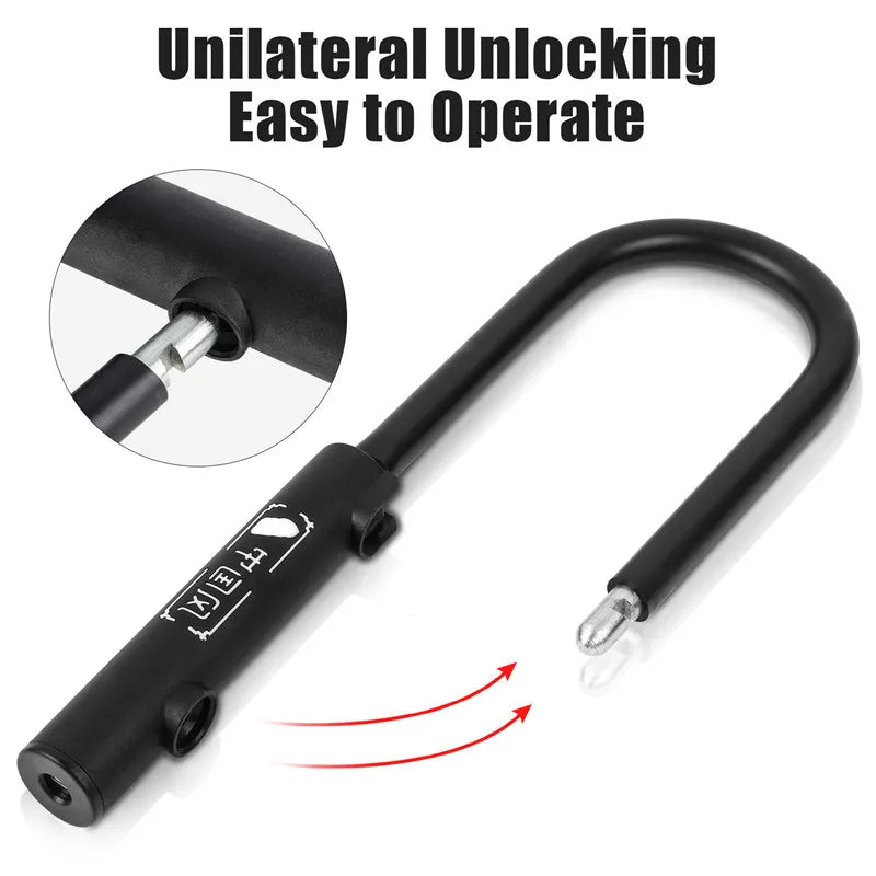 WEST BIKING Classic-046 Portable Anti-Theft U Lock for Bikes & Motorcycles