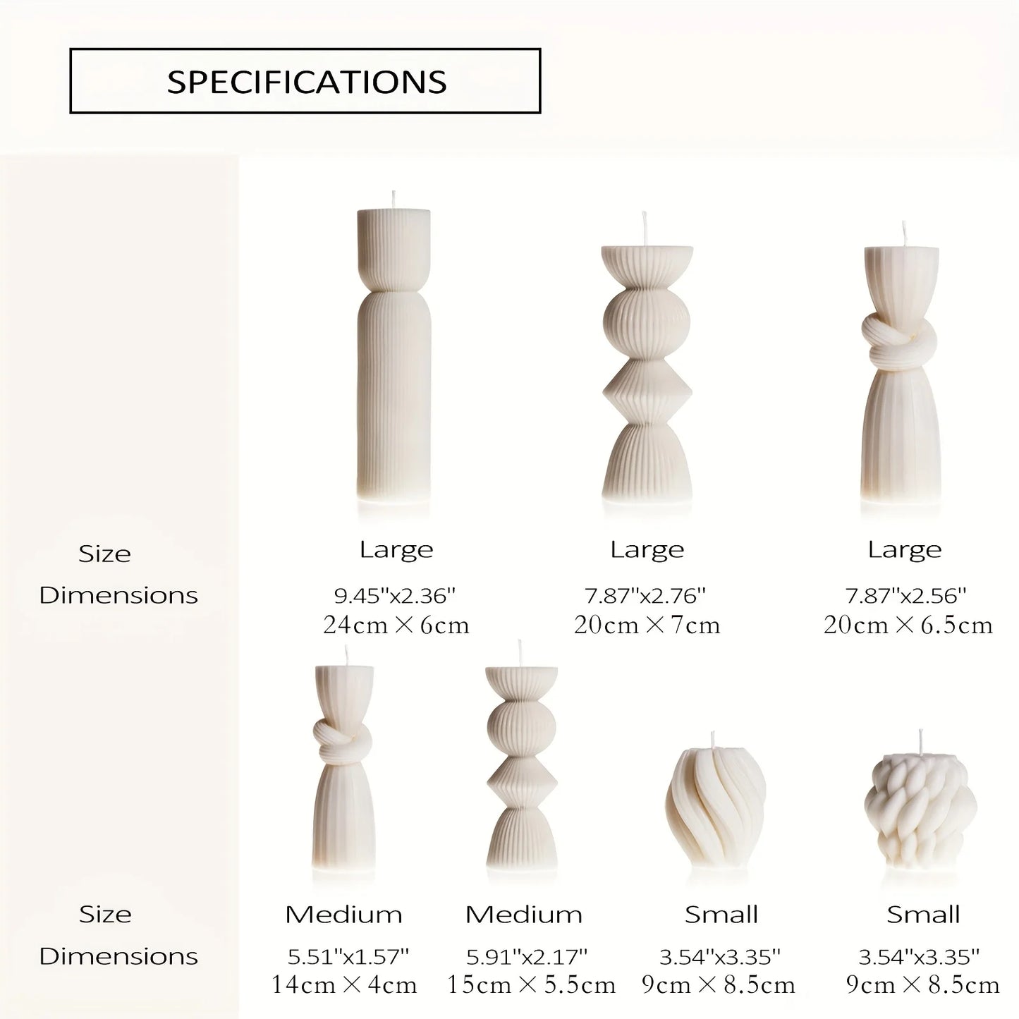 Handmade Glitter Soy Wax Ribbed Pillar Candles Set | StriveRiseFit