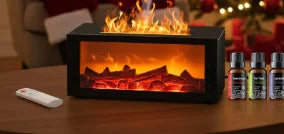 Fireplace Flame Aroma Diffuser 7-Color Humidifier with Remote & Timer | StriveRiseFit