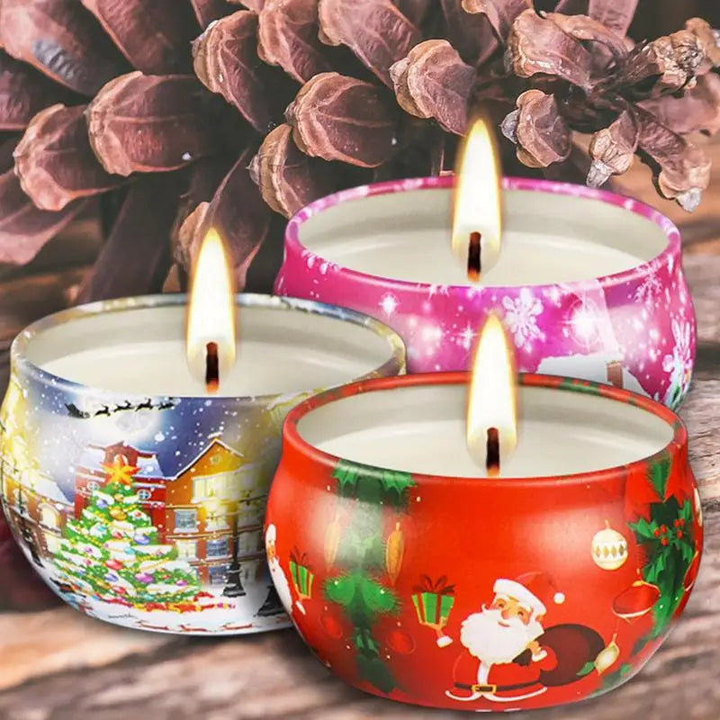 Christmas Scented Candles 16X Christmas Candle Set Natural Soy Wax Essence Oil Aromatherapy Candle 300 Hours Long Lasting