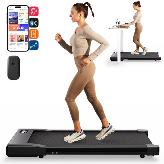 Walking Pad Under Desk Treadmill 2 in 1 Portable Treadmill with Remote Control LED Display 2.5HP Walkingpad for Home & Office