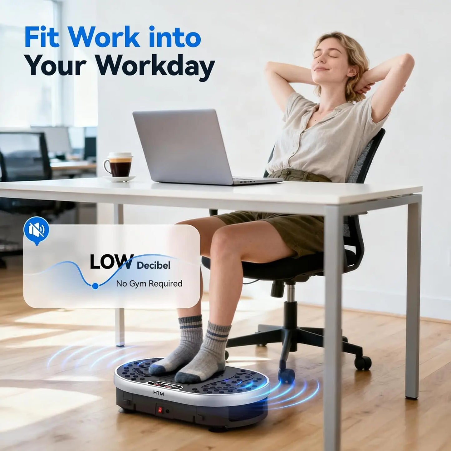 Vibration Plate Exercise Machine | 120 Speed Levels, 9 Preset Programs, 300LB, Remote & Touch Control
