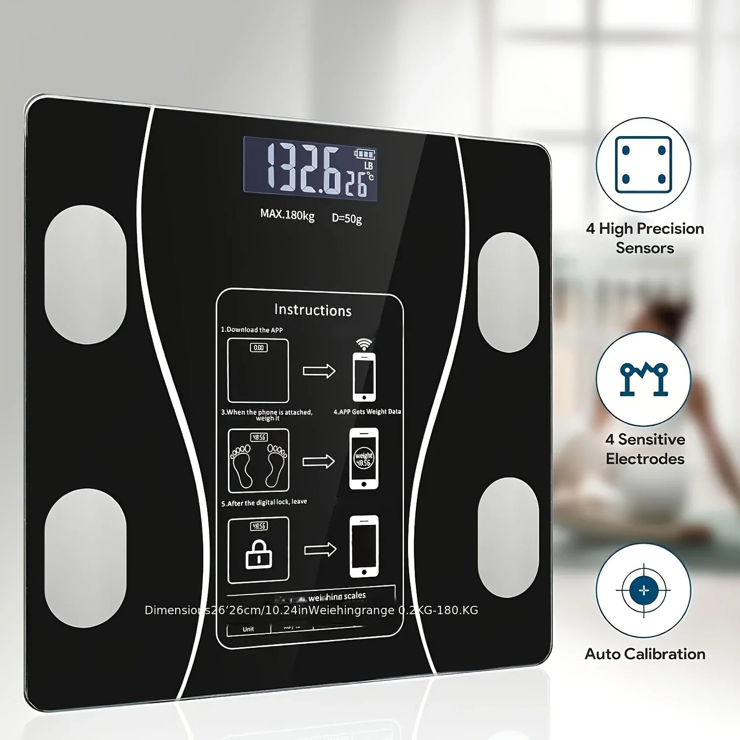 Digital Body Scale 400lbs - Backlit LED Display for Weight Management | StriveRiseFit