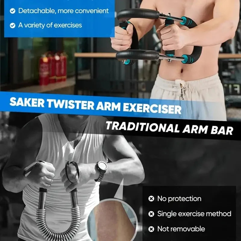 40KG Power Twister Bar U-Shape Arm Chest Trainer Stainless Steel Detachable | StriveRiseFit