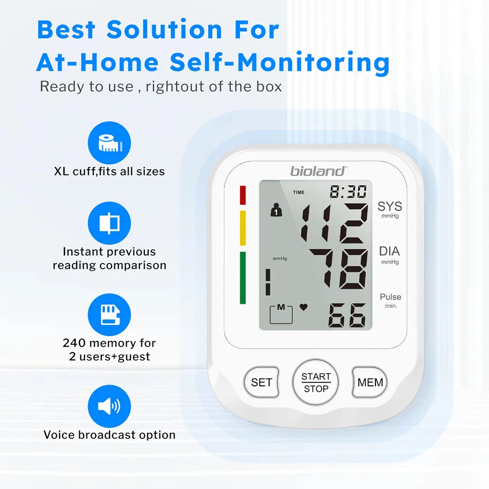 Blood Pressure Monitor - Automatic Upper Arm BP & Heart Rate Monitor | StriveRiseFit