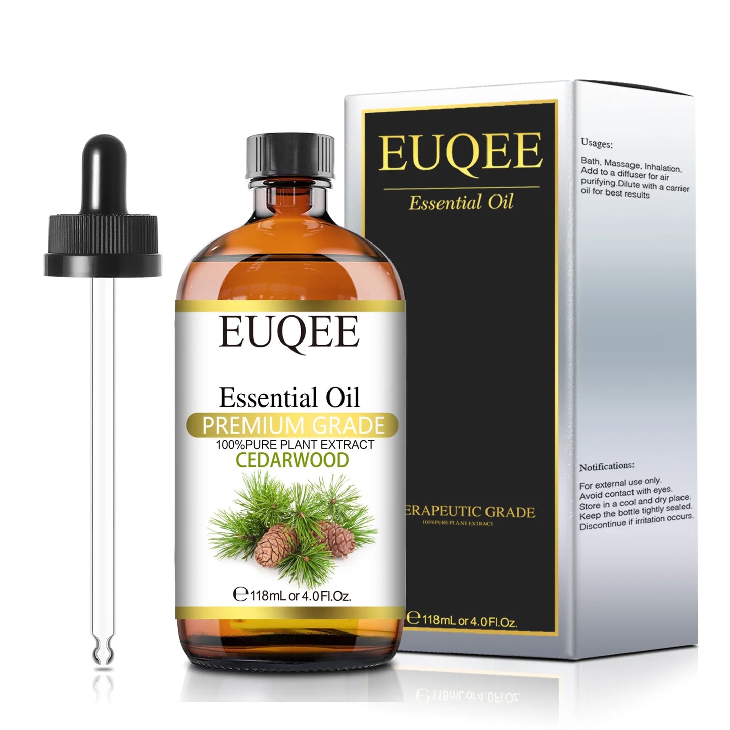 EUQEE 118ML Large Bottle of Essential Oil For Aroma Therapy Humidifier, DIY Soap, Massage
