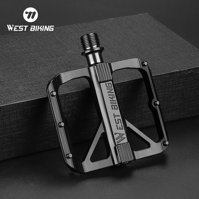 WEST BIKING Ultralight Aluminum Alloy Bike Pedals - DU Bushing or 3-Bearing, Anti-Slip