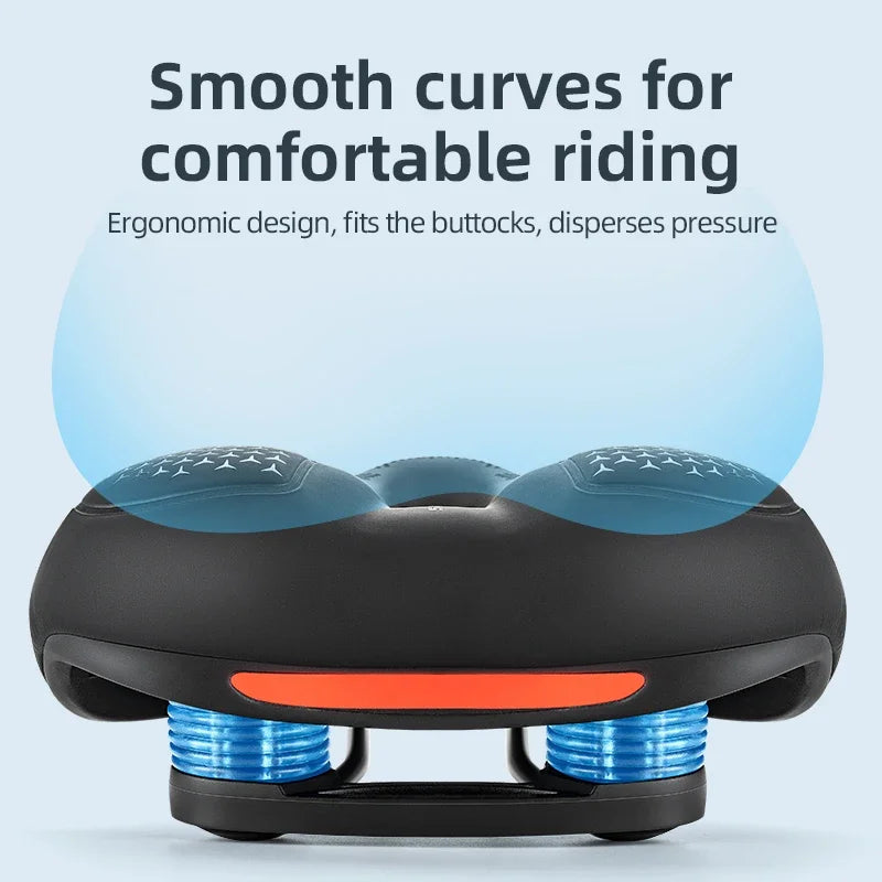 ROCKBROS Bike Saddle Silicone Cushion Shock Absorbing Comfortable Cycling Seat Hollow Breathable Thickened Sponge Bicycle Seat