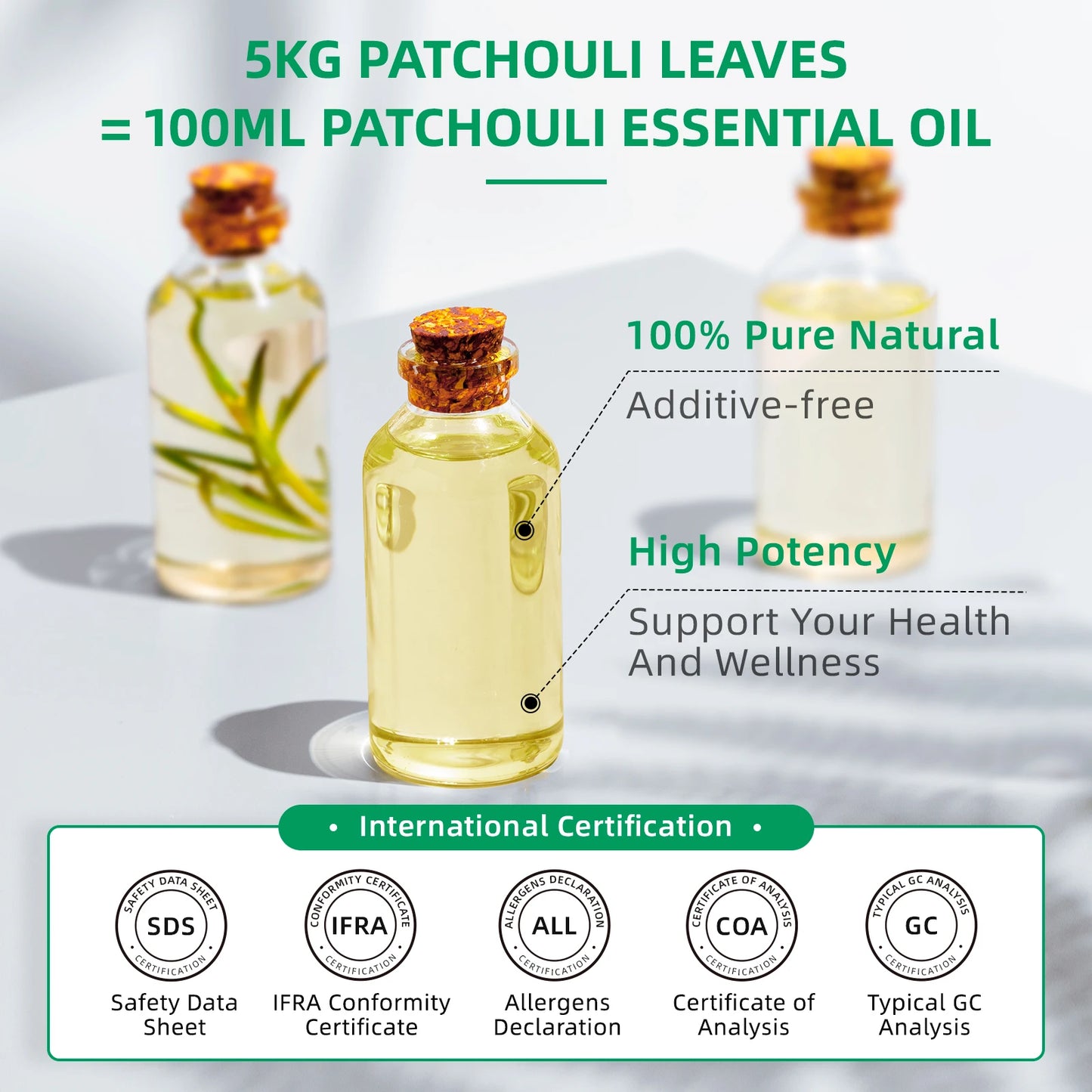 100% Pure Patchouli Essential Oil 100ml - Aromatherapy & Diffuser | HIQILI