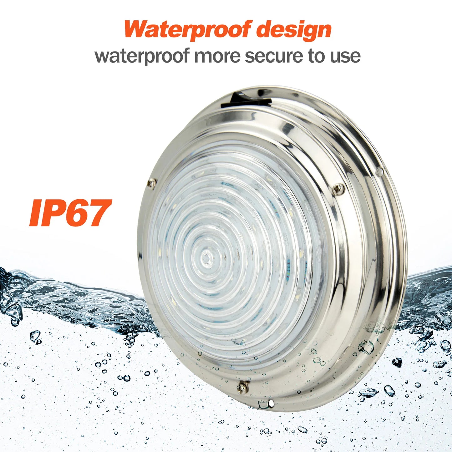 12V LED Dome Light 5.5" Stainless Steel | Boat, Marine & RV Cabin | StriveRiseFit