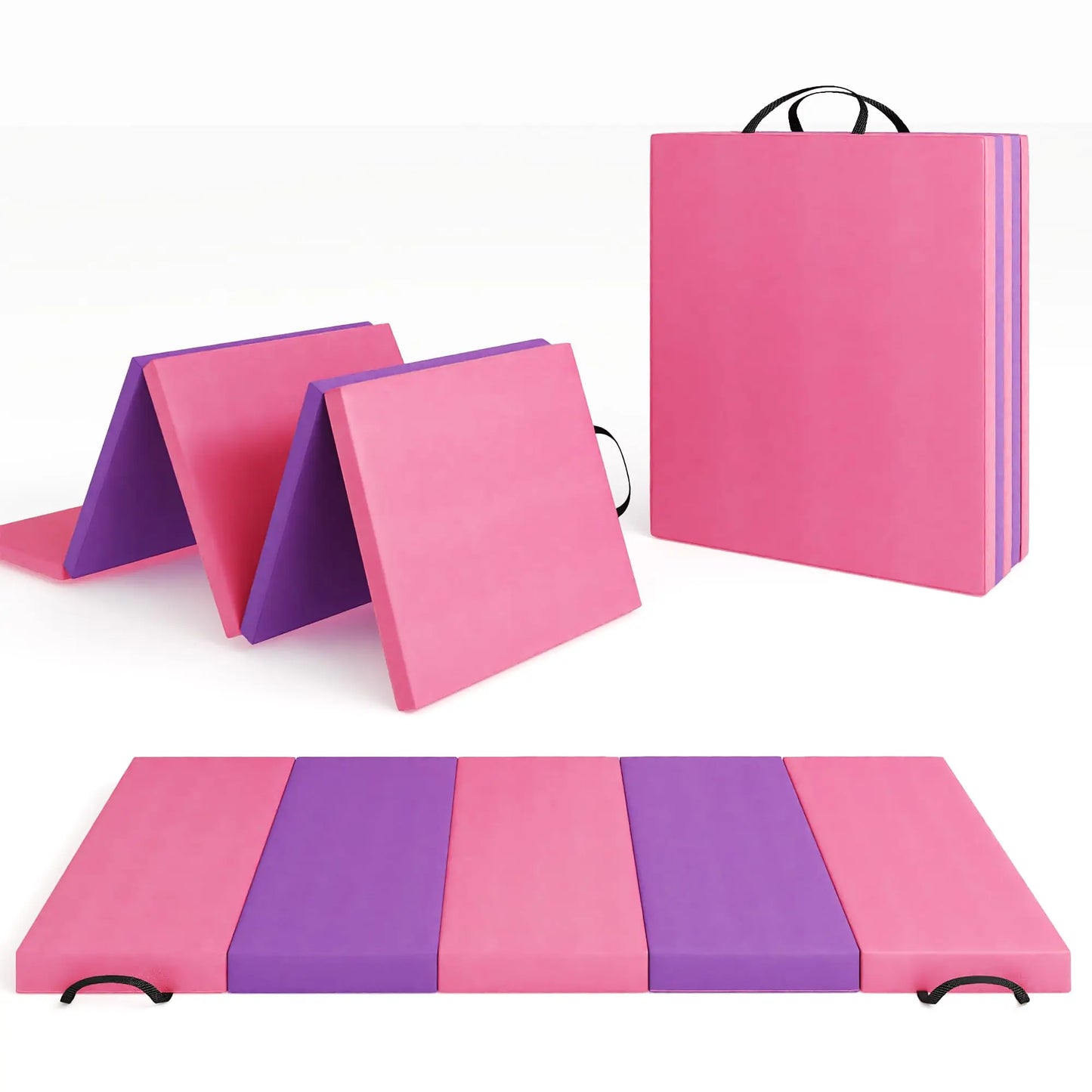 Foldable Gymnastics Mat, 2" Thick EPE Foam Tumbling Mat for Yoga, Pilates & Aerobics, 4 & 5-Fold | StriveRiseFit