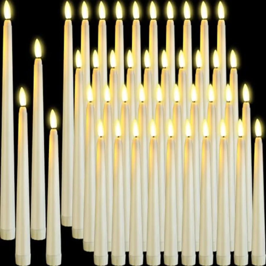 48-Piece Flameless LED Taper Candles Battery Operated 4 Sizes | StriveRiseFit