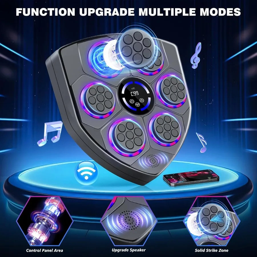 WallMounted Music Boxing Machine with LED Electronic Focus Training for Teens and Adults Interactive Workout Equipment