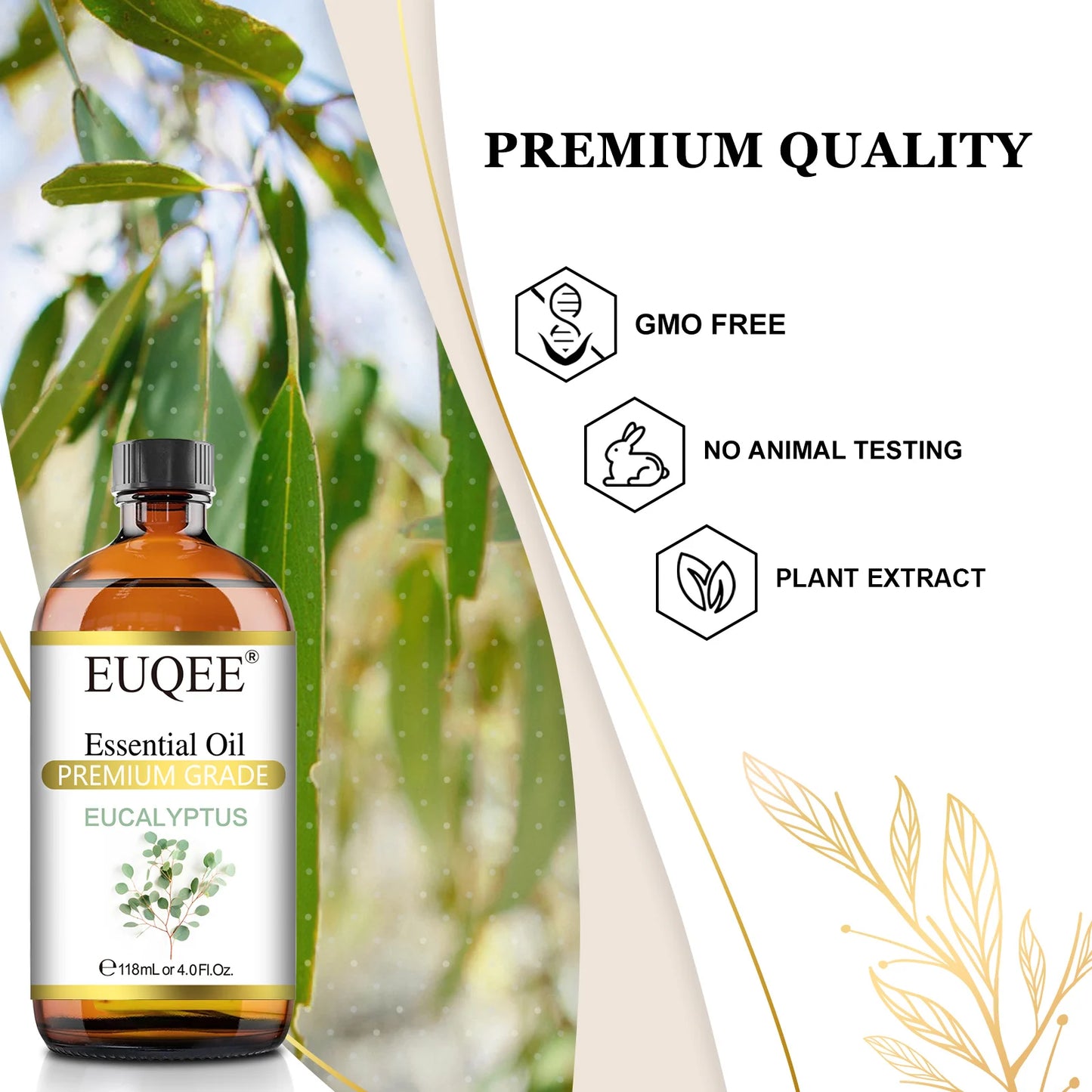 EUQEE 118ML Large Bottle of Essential Oil For Aroma Therapy Humidifier, DIY Soap, Massage
