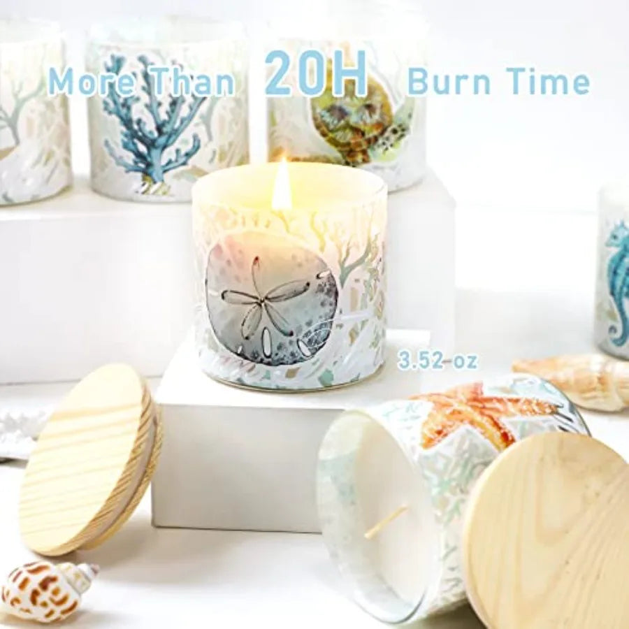 Scented Soy Wax Jar Candles Gift Set of 6 with Lids | StriveRiseFit