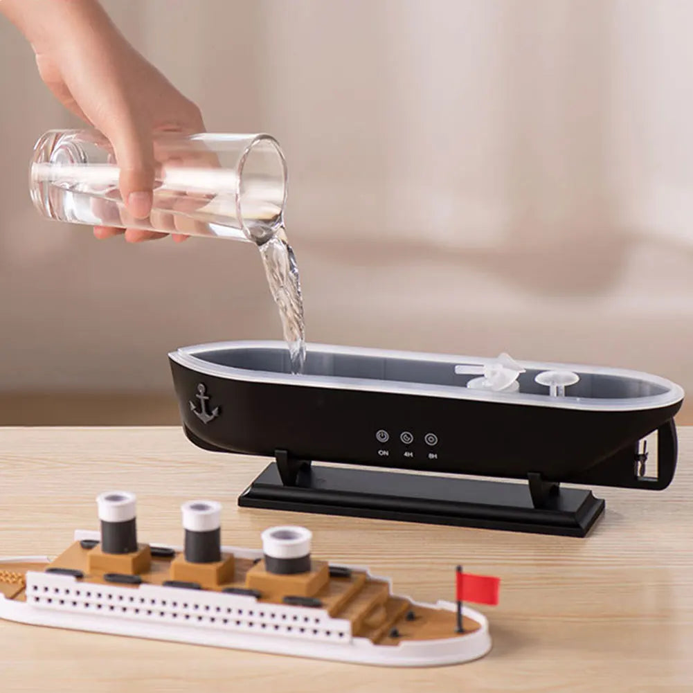 Ocean Liner Aroma Air Humidifier with Remote Control ~ Essential Oil Diffuser ~ Auto Shut-Off ~ Night Light ~ 250ml