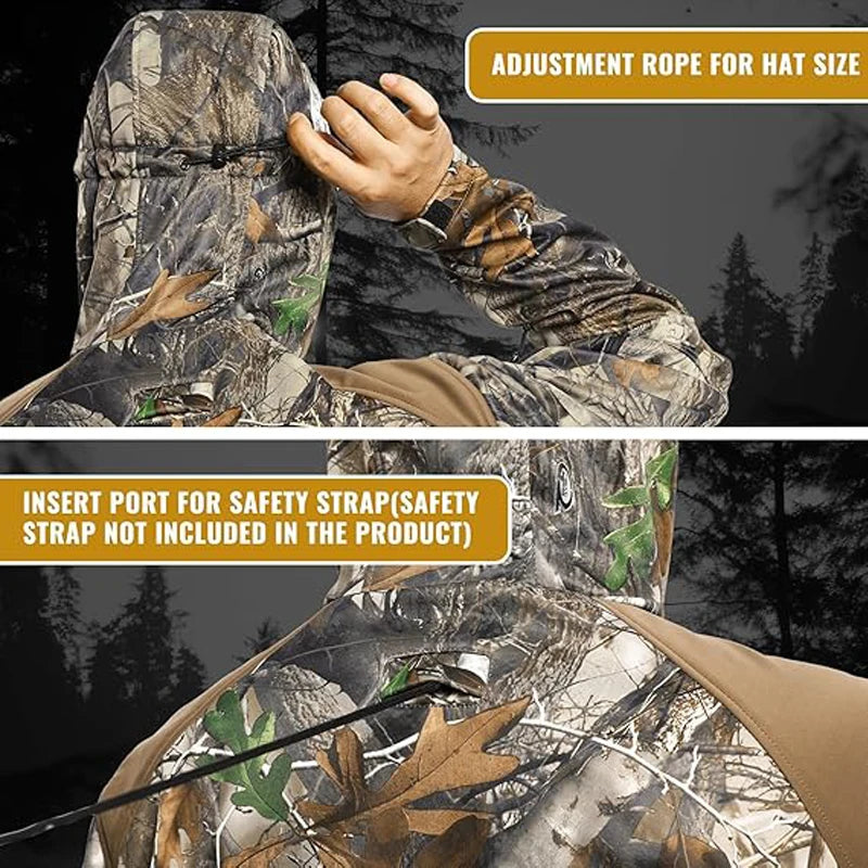 Quiet Hunting Suit - Camouflage Softshell Hoodie Jacket & Pants for Men | StriveRiseFit