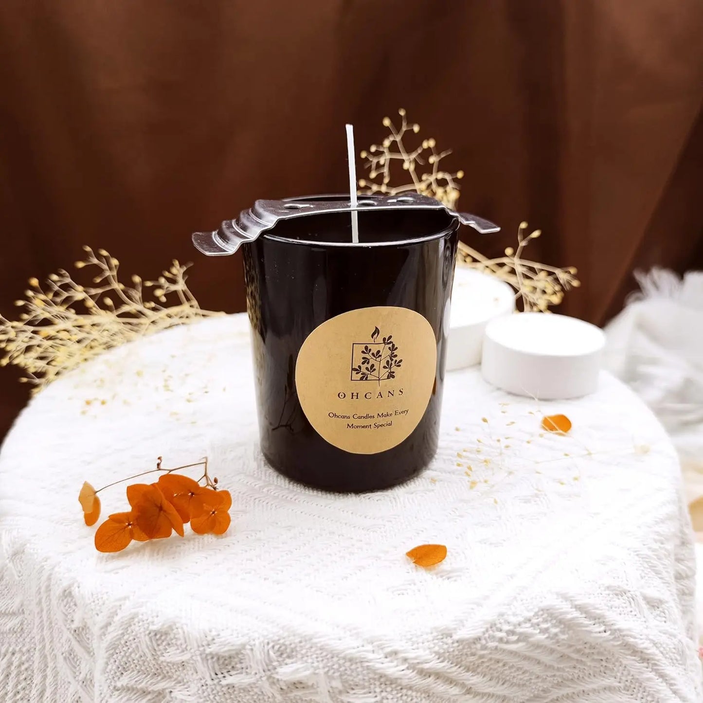 100-Piece 8" Pre-Waxed Cotton Candle Wicks Kit with Stickers & Holders | StriveRiseFit
