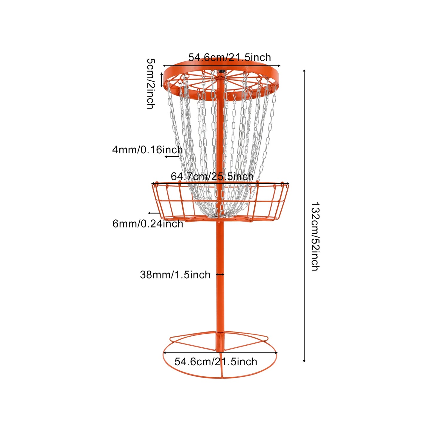 Portable Disc Golf Basket with 24 Chains, Freestanding Training Target | StriveRiseFit