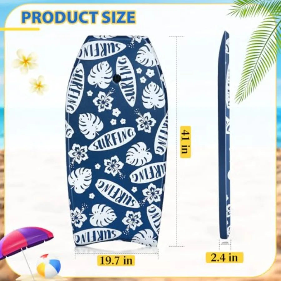 2-Pack Bodyboards with EPS Core XPE Deck HDPE Slick Bottom & Wrist Leashes for Beach | StriveRiseFit