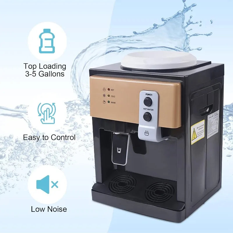 5 Gallon Water Dispenser,Bottom Loading Hot Cold Water Cooler,3 Temperature Settings,Empty Bottle Indicator w/ Child Safety Lock