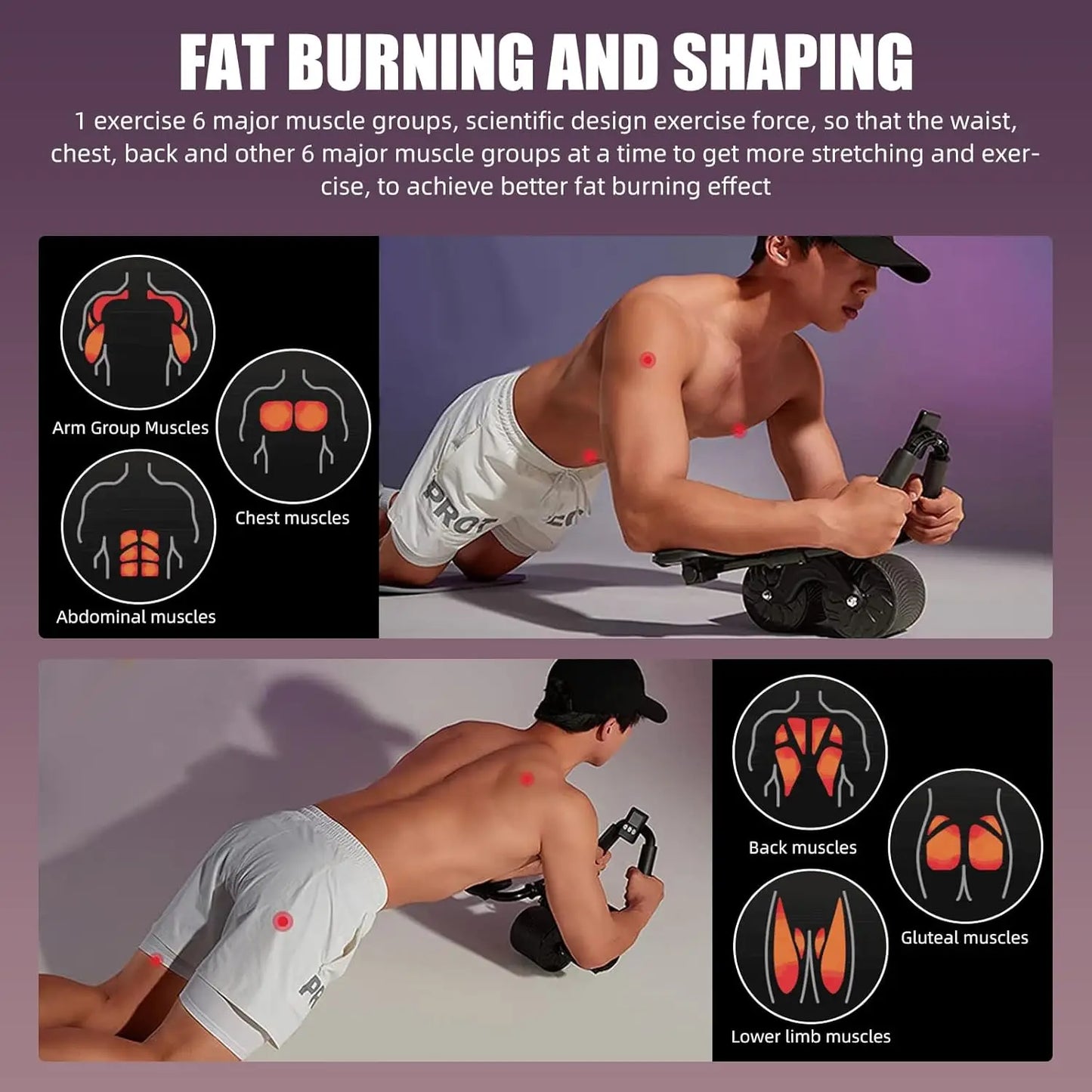 Ab Roller Wheel with Elbow Support & Auto-Rebound for Core Training | StriveRiseFit