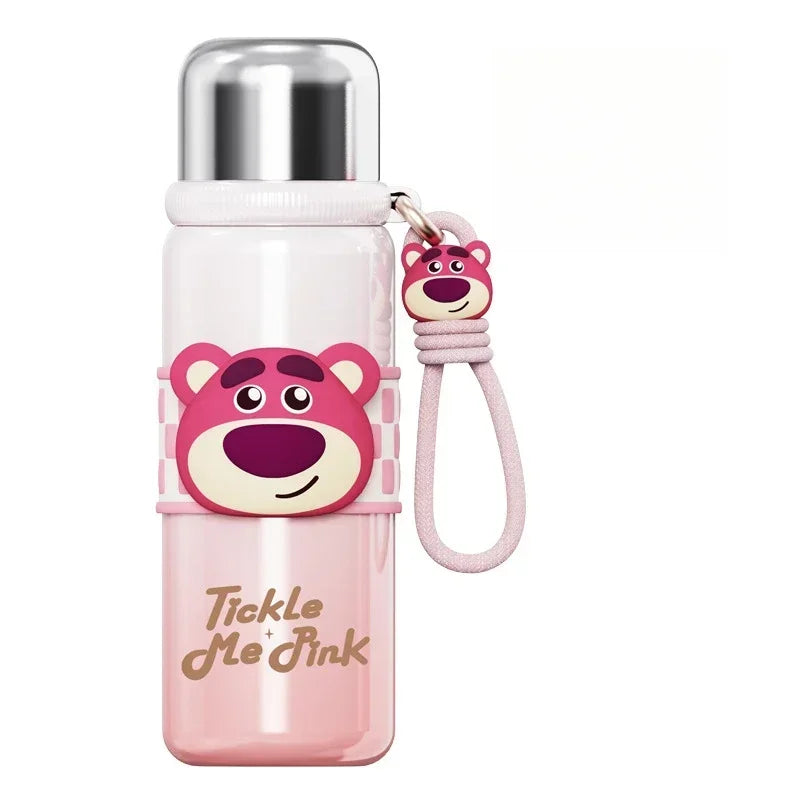 Disney Story Strawberry Bear 600ML Vacuum Flask - Double Lid Thermos Cup