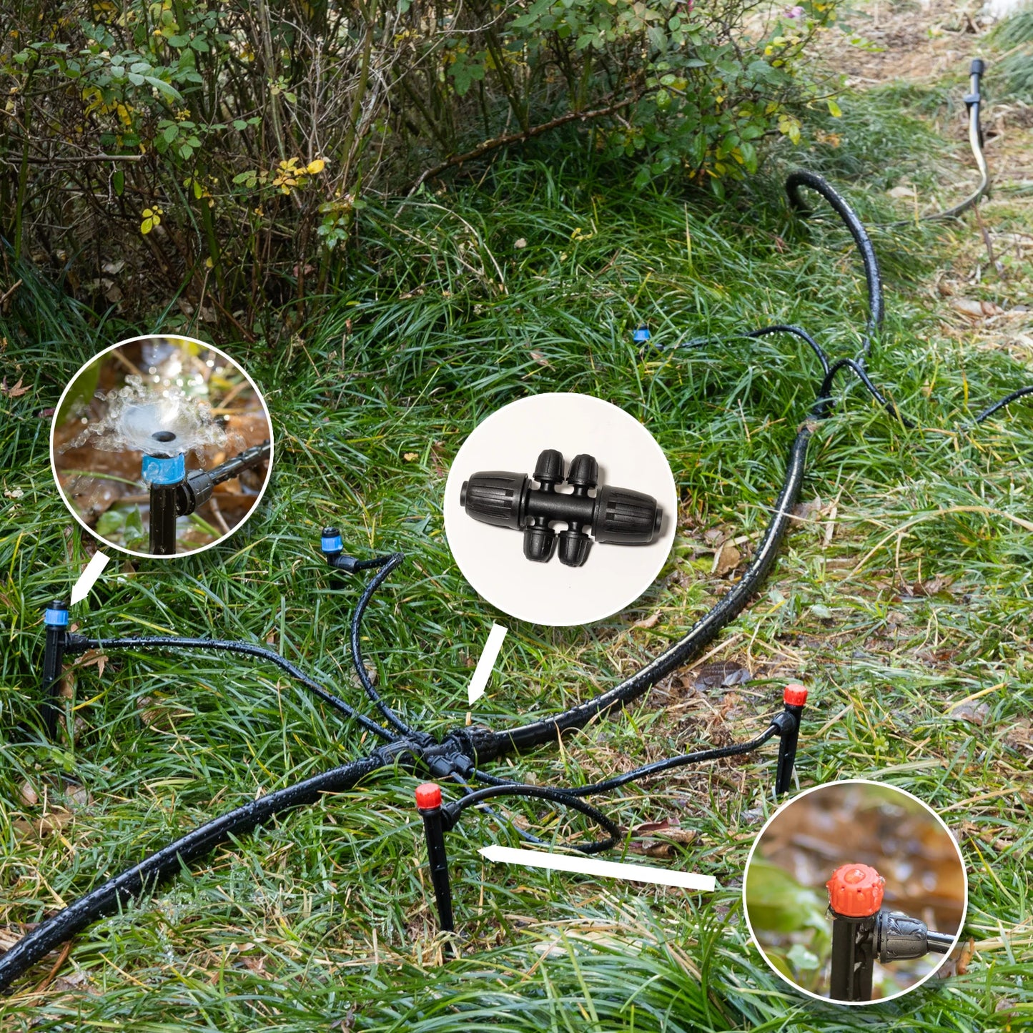 Drip Irrigation System Kit | 33ft + 200ft Tubing | Locked Fittings | StriveRiseFit