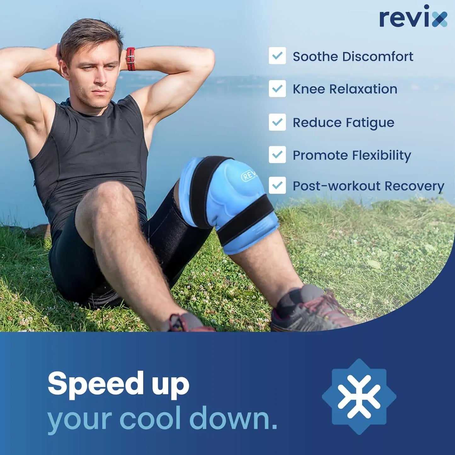 Extra Large Knee Ice Pack Wrap | 20" Cold Compress, Reusable, Back & Shoulder Therapy