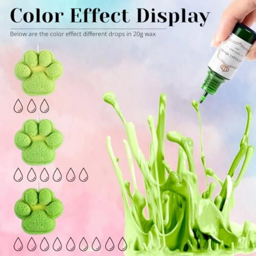 16-Color Liquid Candle Dye Set for Soy, Beeswax & Gel Wax | StriveRiseFit
