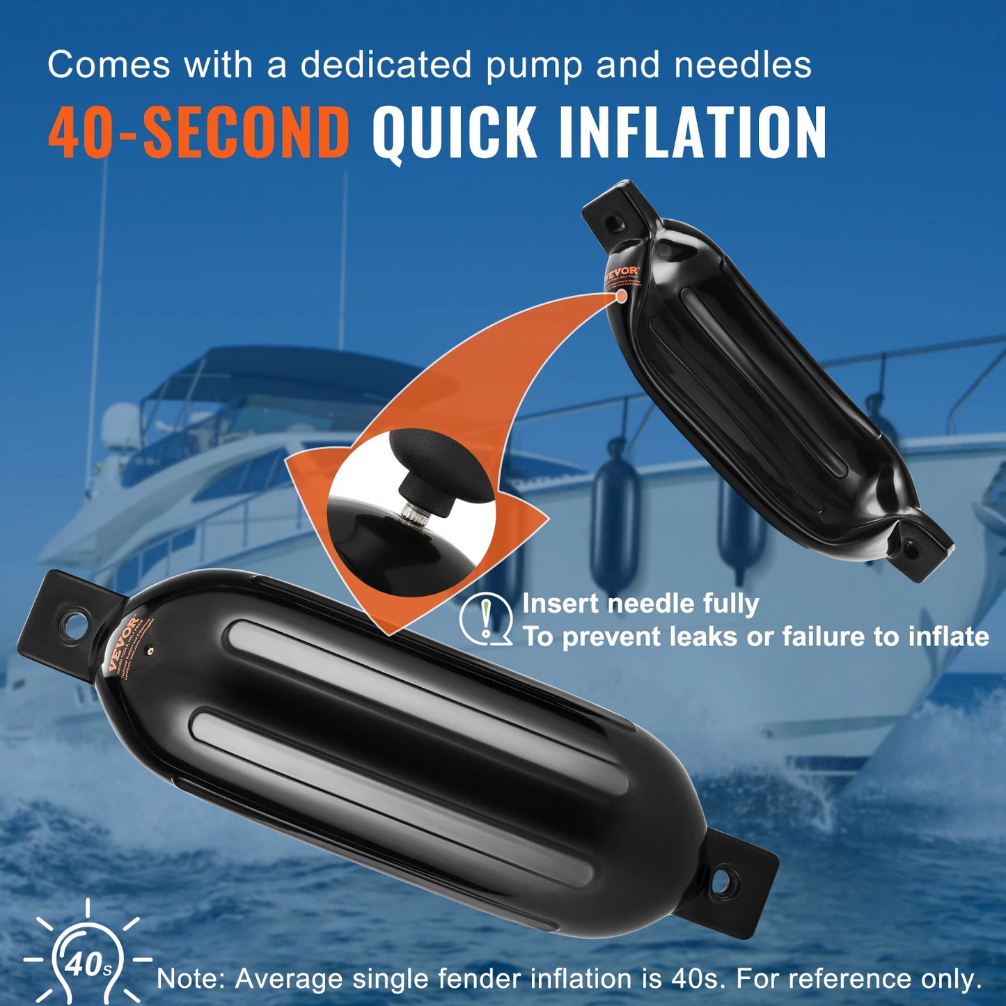 Inflatable Boat Fender Bumpers 4-Pack | PVC, Pump & Ropes Included | StriveRiseFit