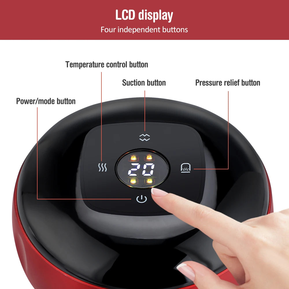 Smart Cupping Therapy Set - 12 Level Electric Cupping with Red Light