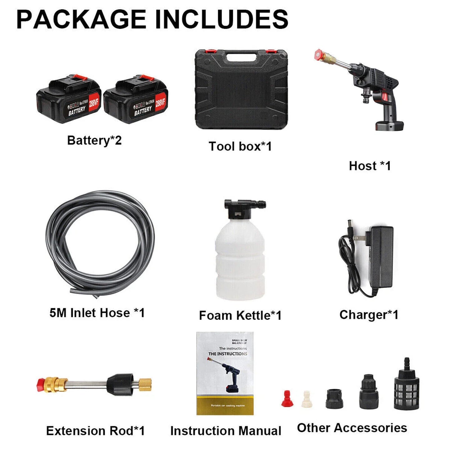 Cordless Electric Pressure Washer Gun — Portable Self-Priming Spray for Car, Home & Garden