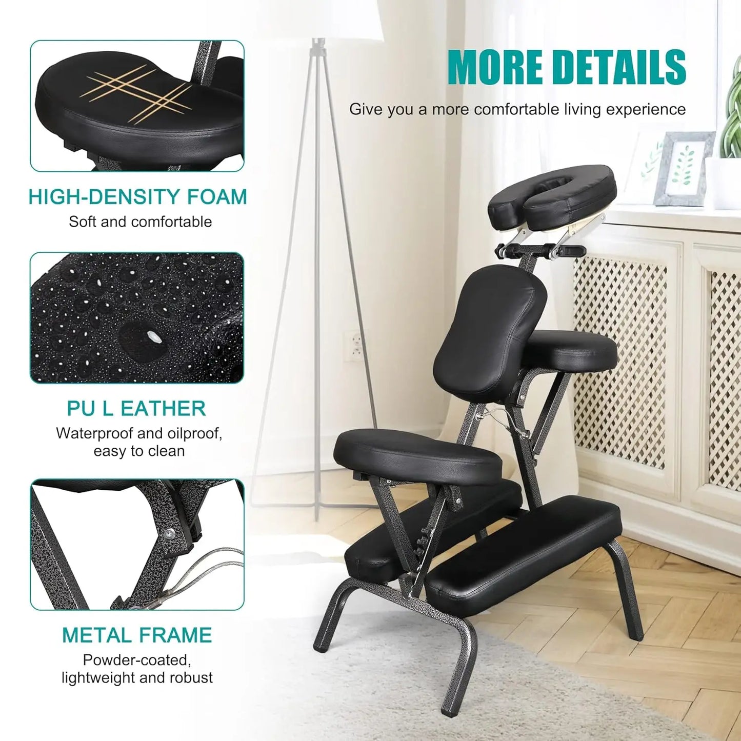 Portable Foldable Massage Chair with Face Cradle — Spa, Salon & Tattoo | StriveRiseFit