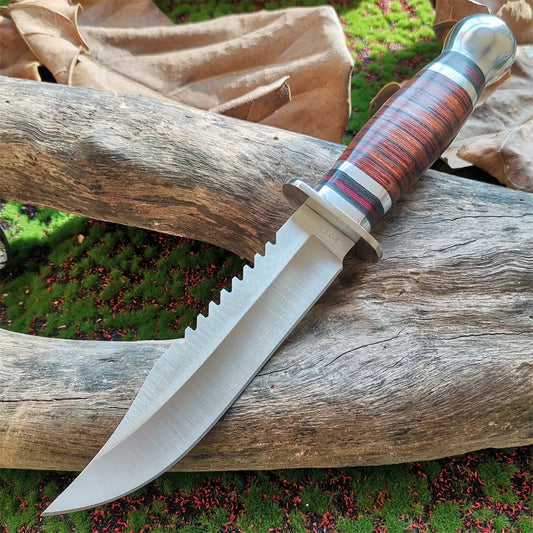 Doom Blade 8CR15Mov Steel Hunting Knife with Wood Handle & Oxford Cloth Cover