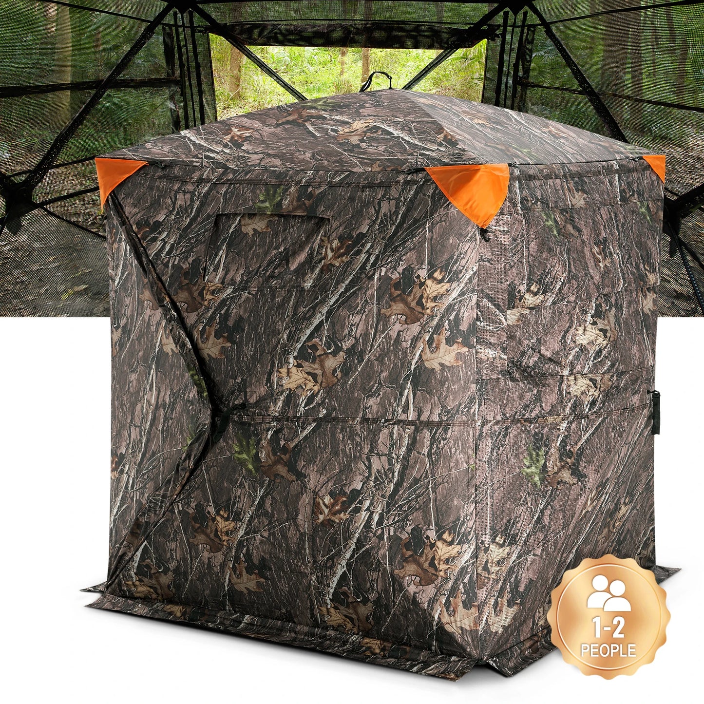 SucceBuy Pop-Up Hunting Blind | 270° See-Through Mesh, 1-2 Person, Waterproof, Turkey & Deer Hunting