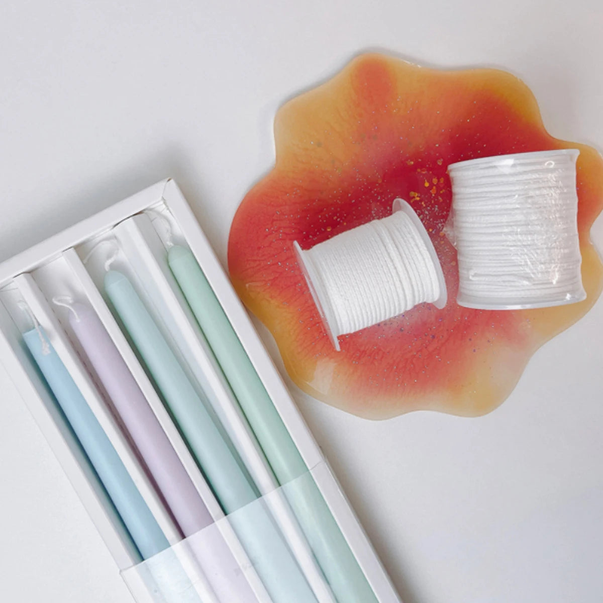 61m (200 ft) Natural Cotton Candle Wick Roll, 24-Strand Smokeless | StriveRiseFit