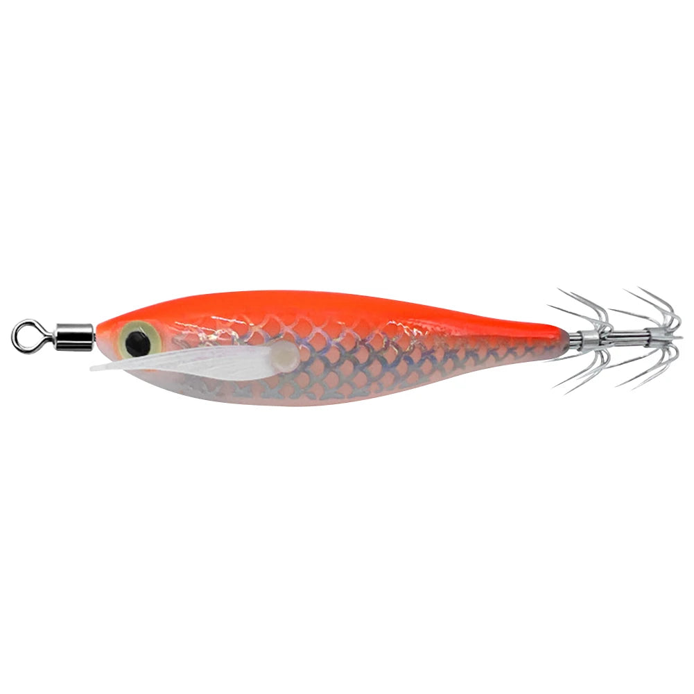Luminous Squid Hook Lure - Glow-in-Dark, 3D Eyes, Double Hook for Night Squid & Cuttlefish Fishing