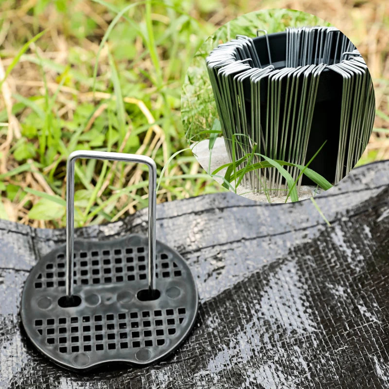 U-Shaped Ground Pegs with Buffer Washers for Landscape Fabric & Garden Netting | StriveRiseFit